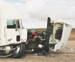 Front End of Semi After the Crash